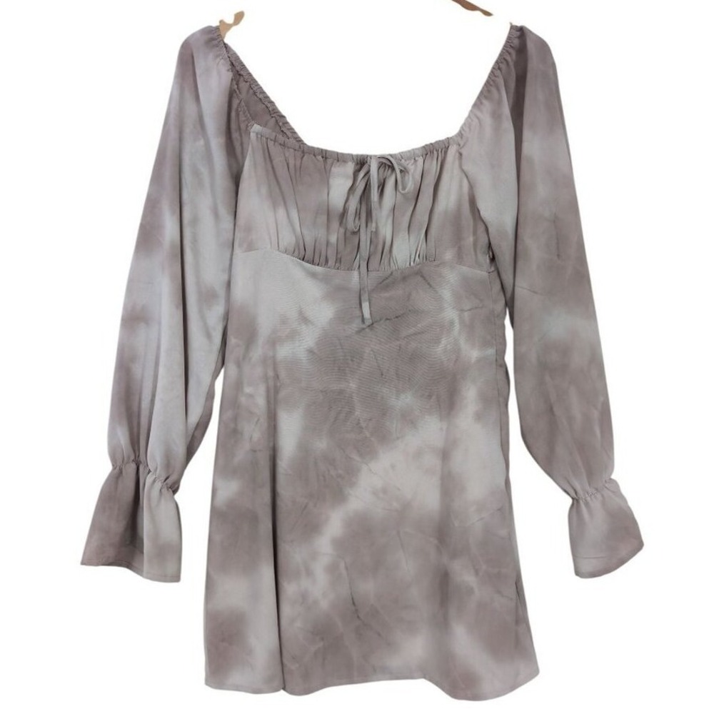 Altard State Babydoll Mini Dress Women S Tie-Dye Mauve Boho Soft Grunge Romantic